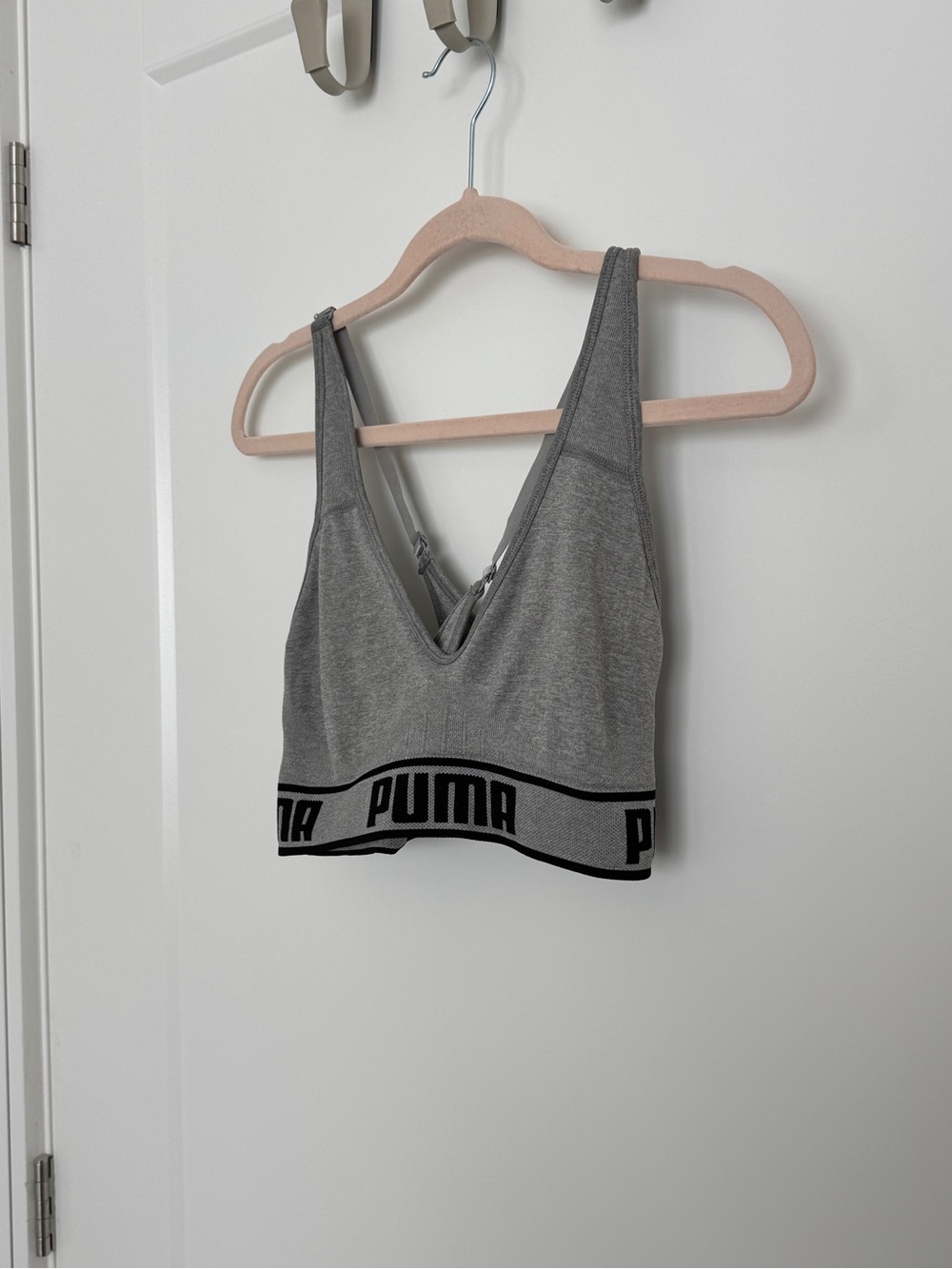 Puma Gray Seamless Logo Band Sports Bralette